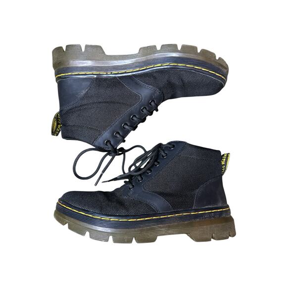 Dr. Marten’s Men’s Black Woven ‘Bonny’ Poly Casual Lace Up Combat Boots Size 5 - Picture 4 of 9